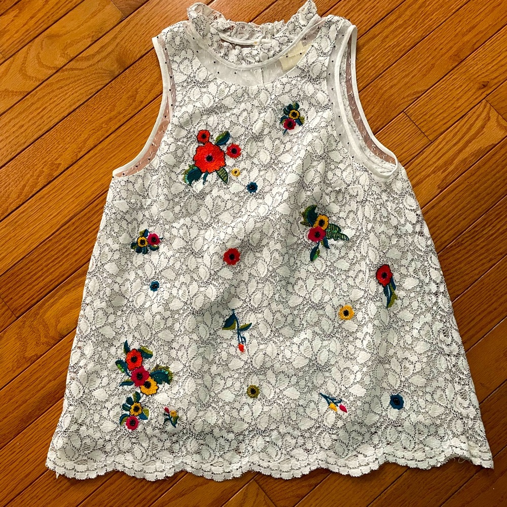 Maeve Anthropologie scalloped hem sleeveless top